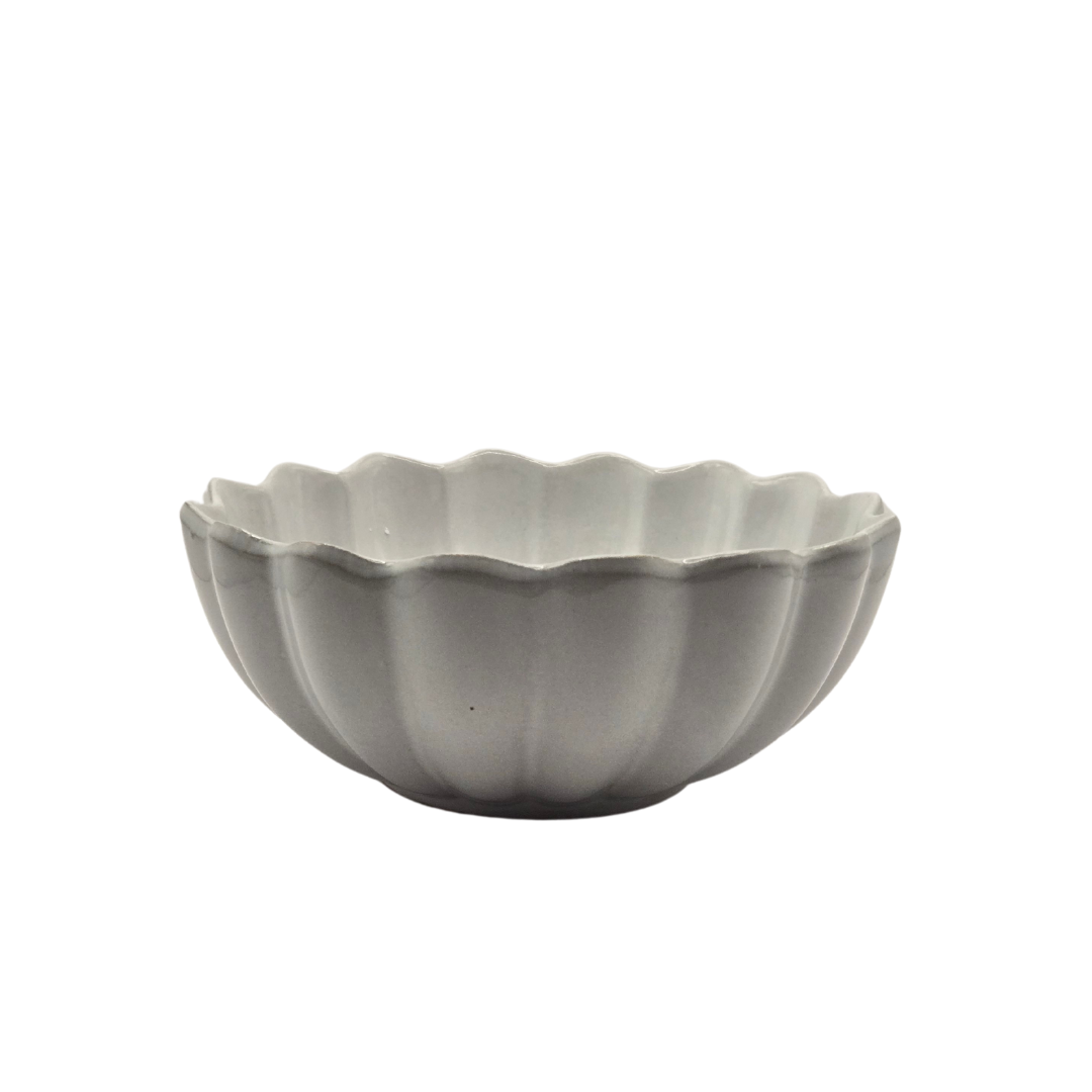 Set of 2 Scalloped Terracotta Bowls | White Glaze Finish | Decorative & Serving Bowls 3