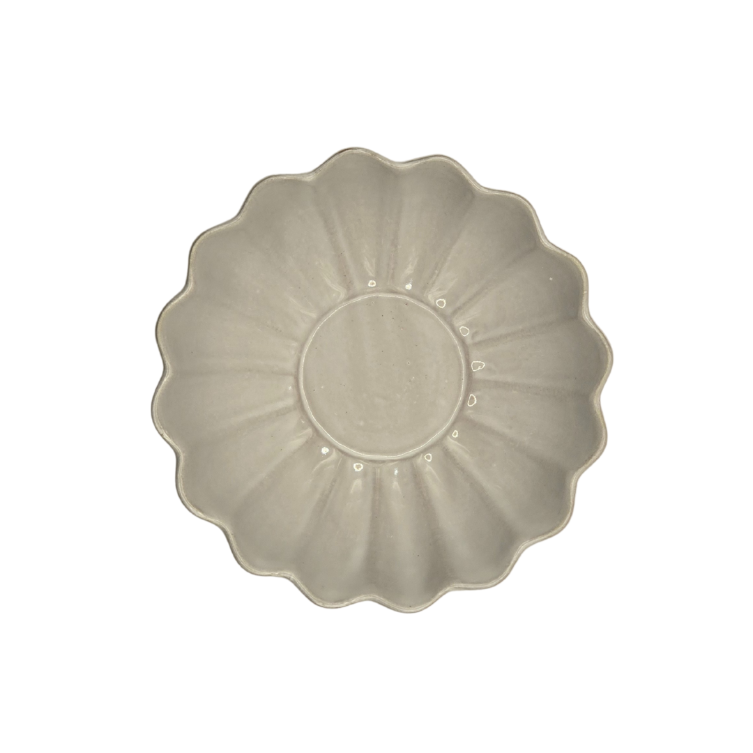 Set of 2 Scalloped Terracotta Bowls | White Glaze Finish | Decorative & Serving Bowls 4