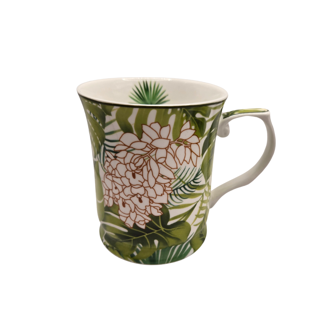 Tropical Luxe Fine Bone China Tea Set - 405ml Mug with Strainer