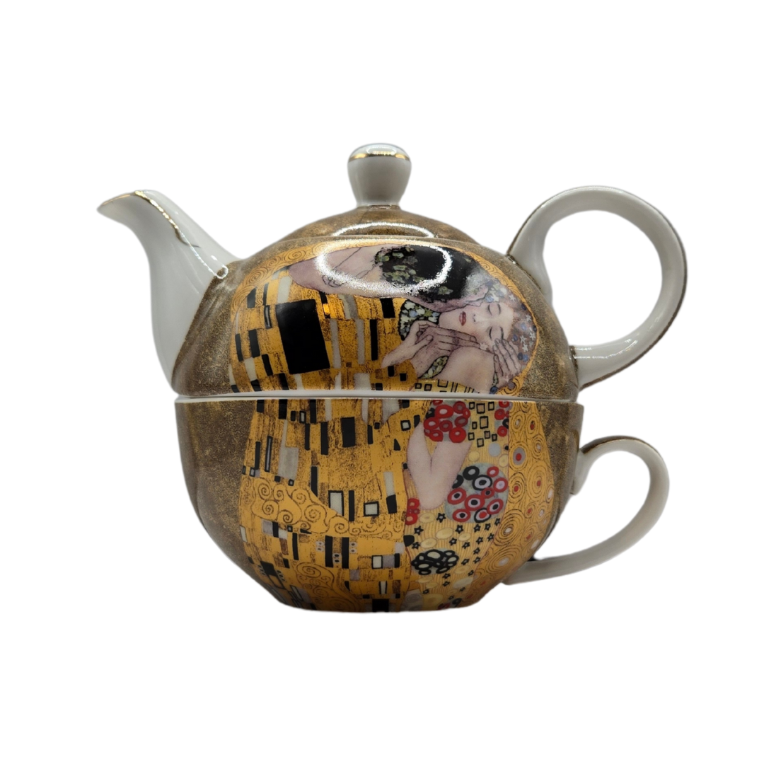 The Kiss Tea-for-One Set - Fine Bone China with Infuser & Loose-Leaf Tea