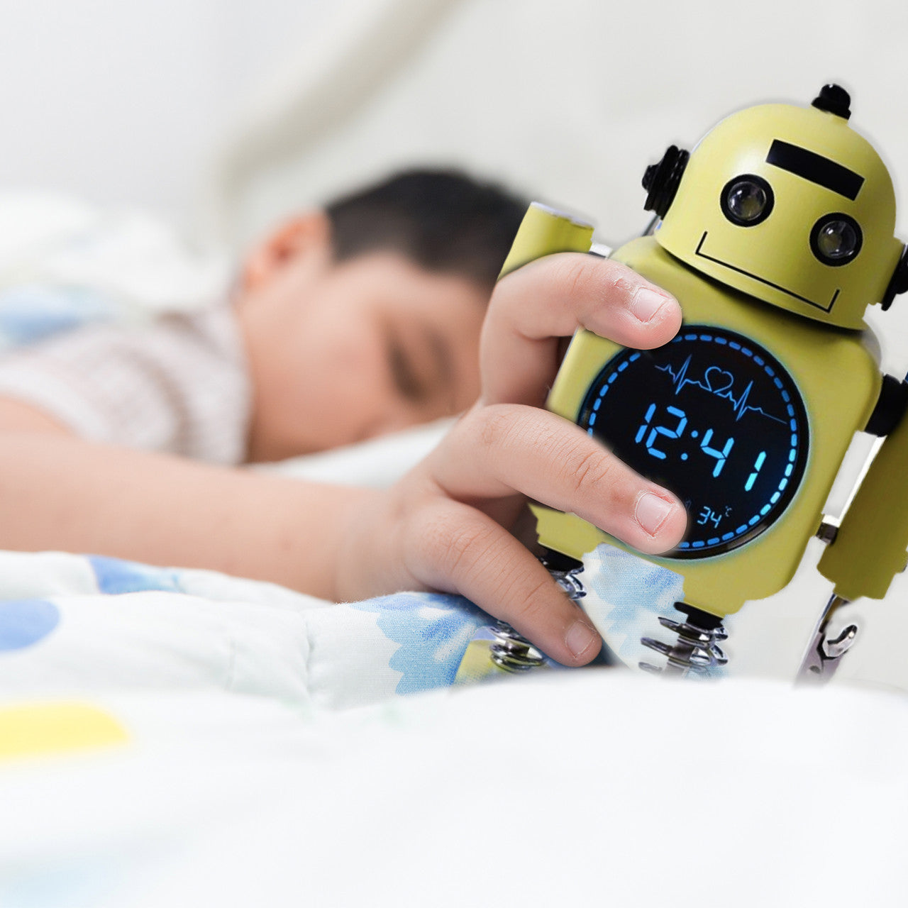 Laser Kids Robot Alarm Clock - Yellow 3