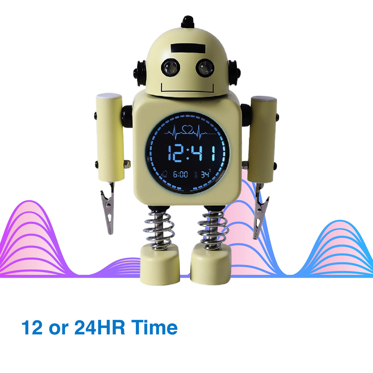 Laser Kids Robot Alarm Clock - Yellow 5