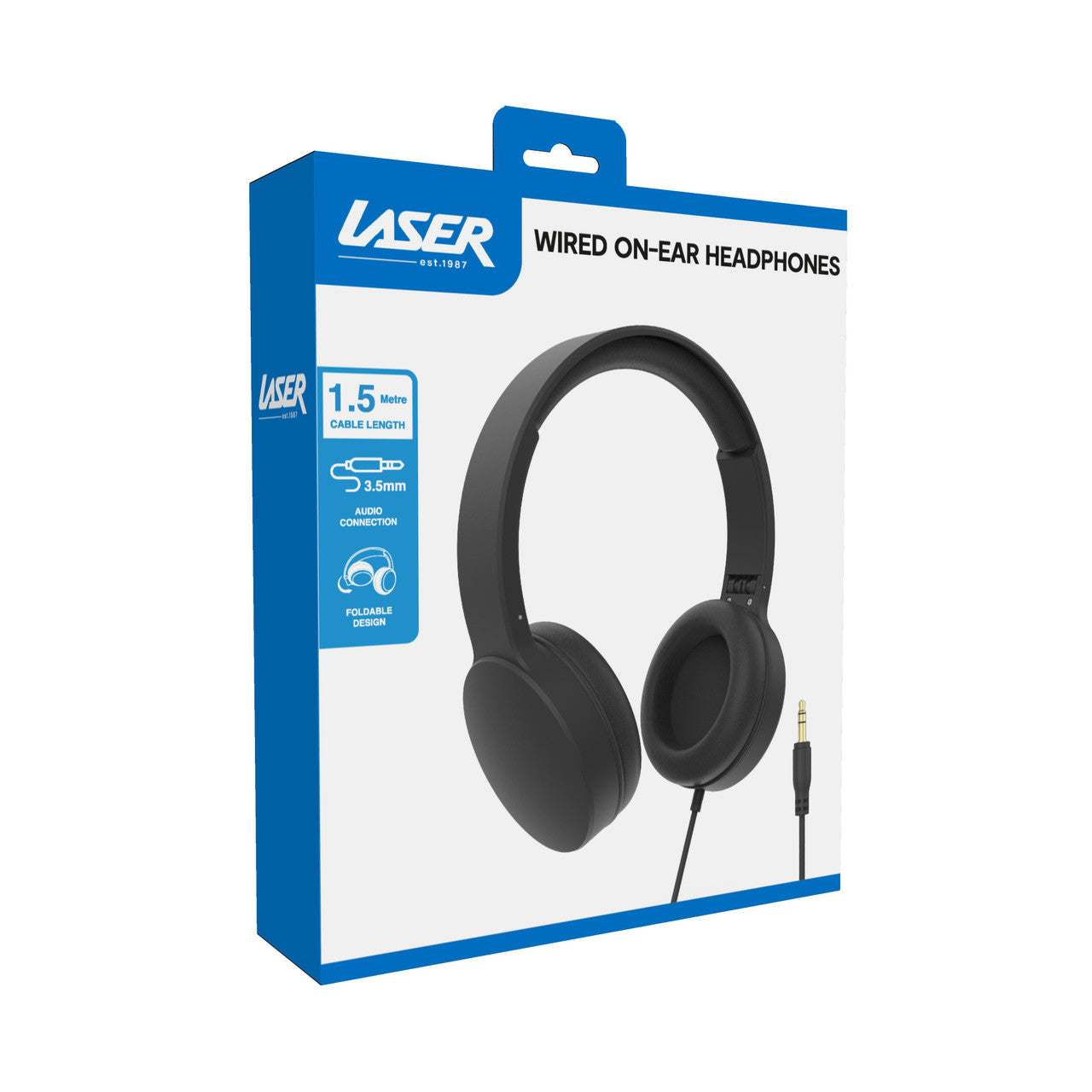 Laser Wired Headphones with 40mm Drivers Black 5