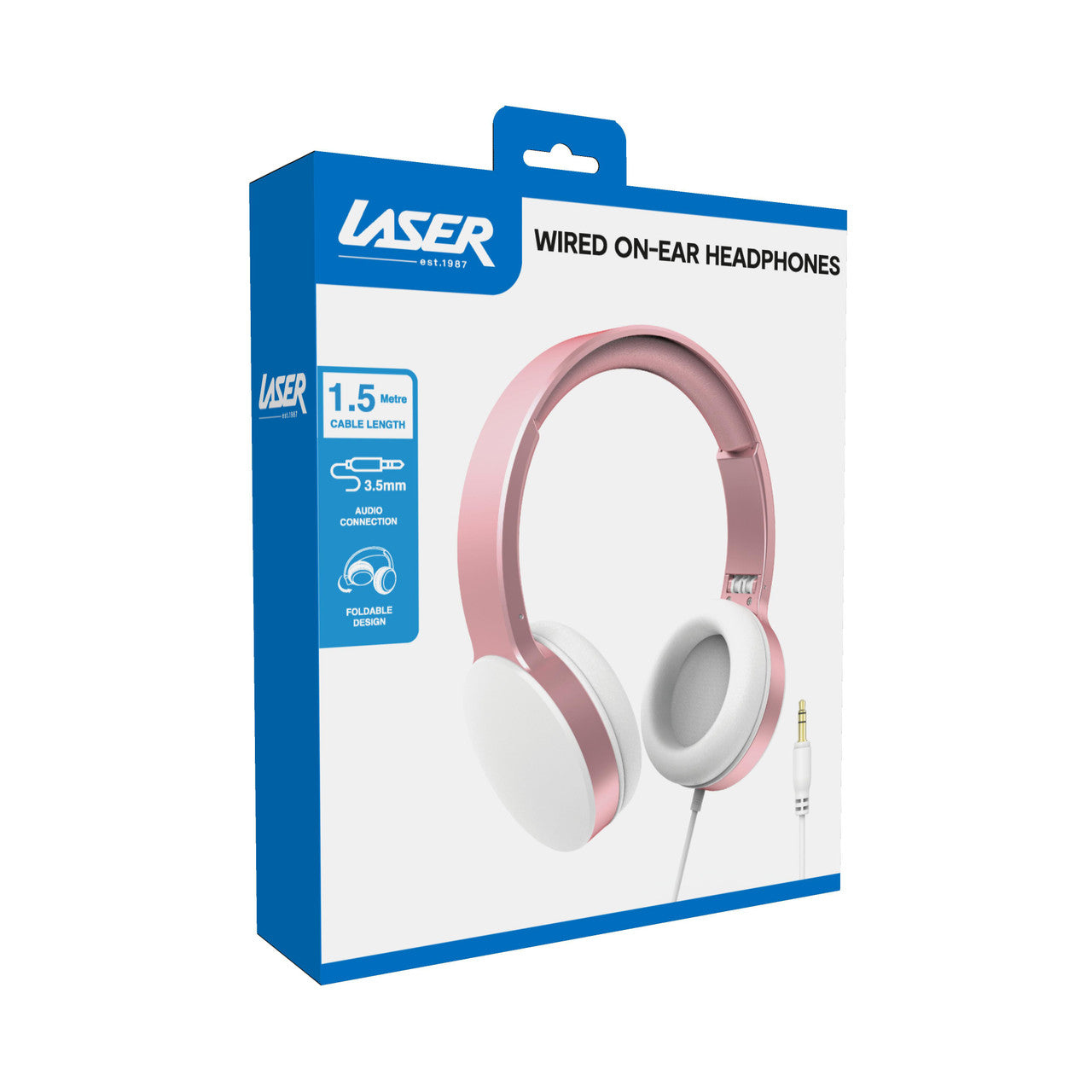 Laser Wired Headphones with 40mm Drivers Rose Gold 5