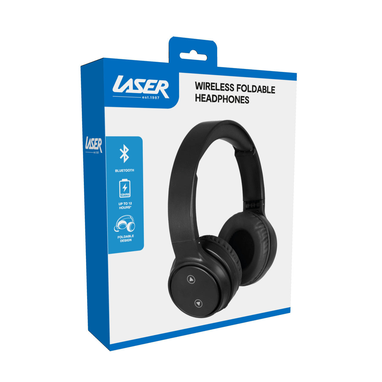 Laser Foldable Bluetooth Headphones with Mic Black 7