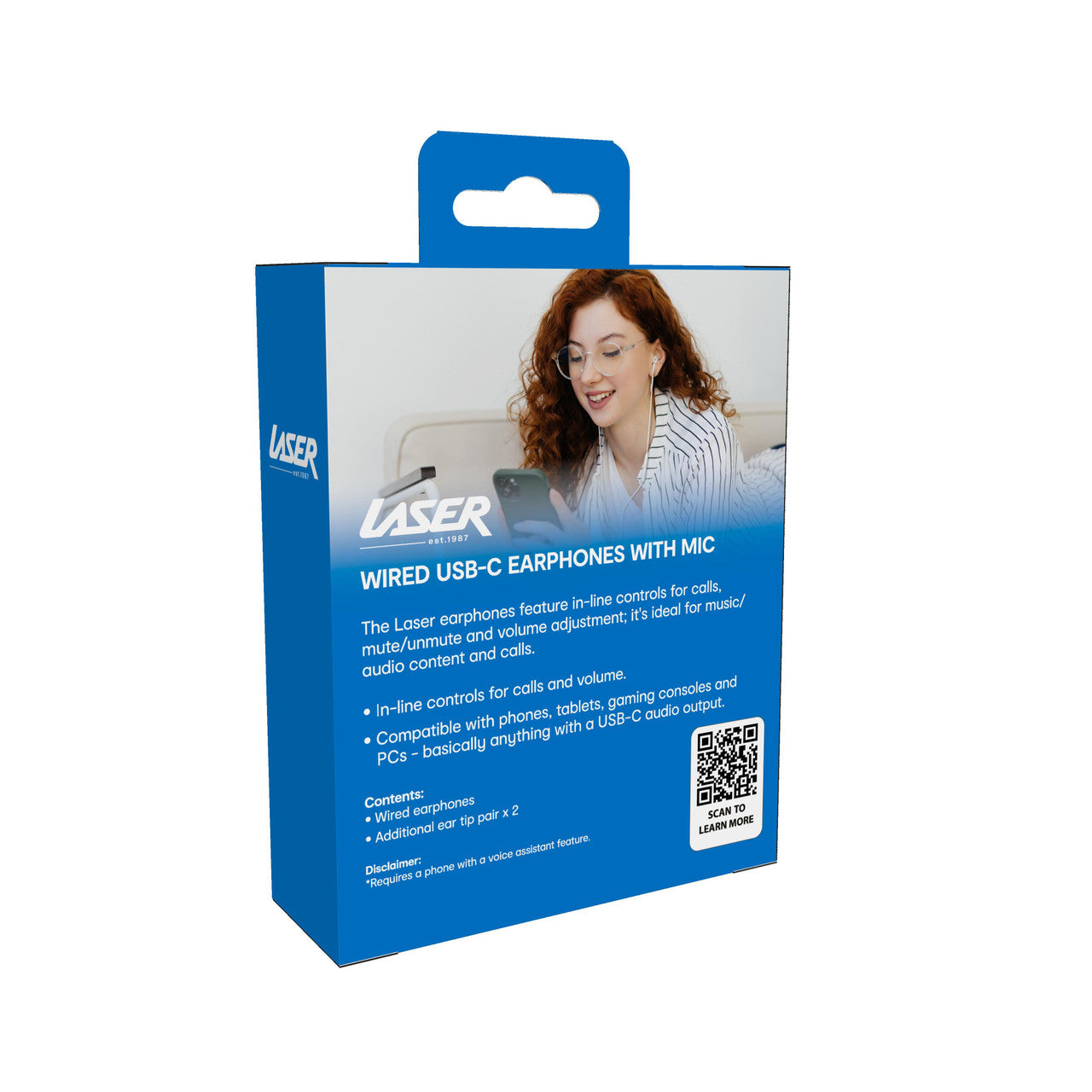 Laser Wired USB-C Earphones with Mic White 4