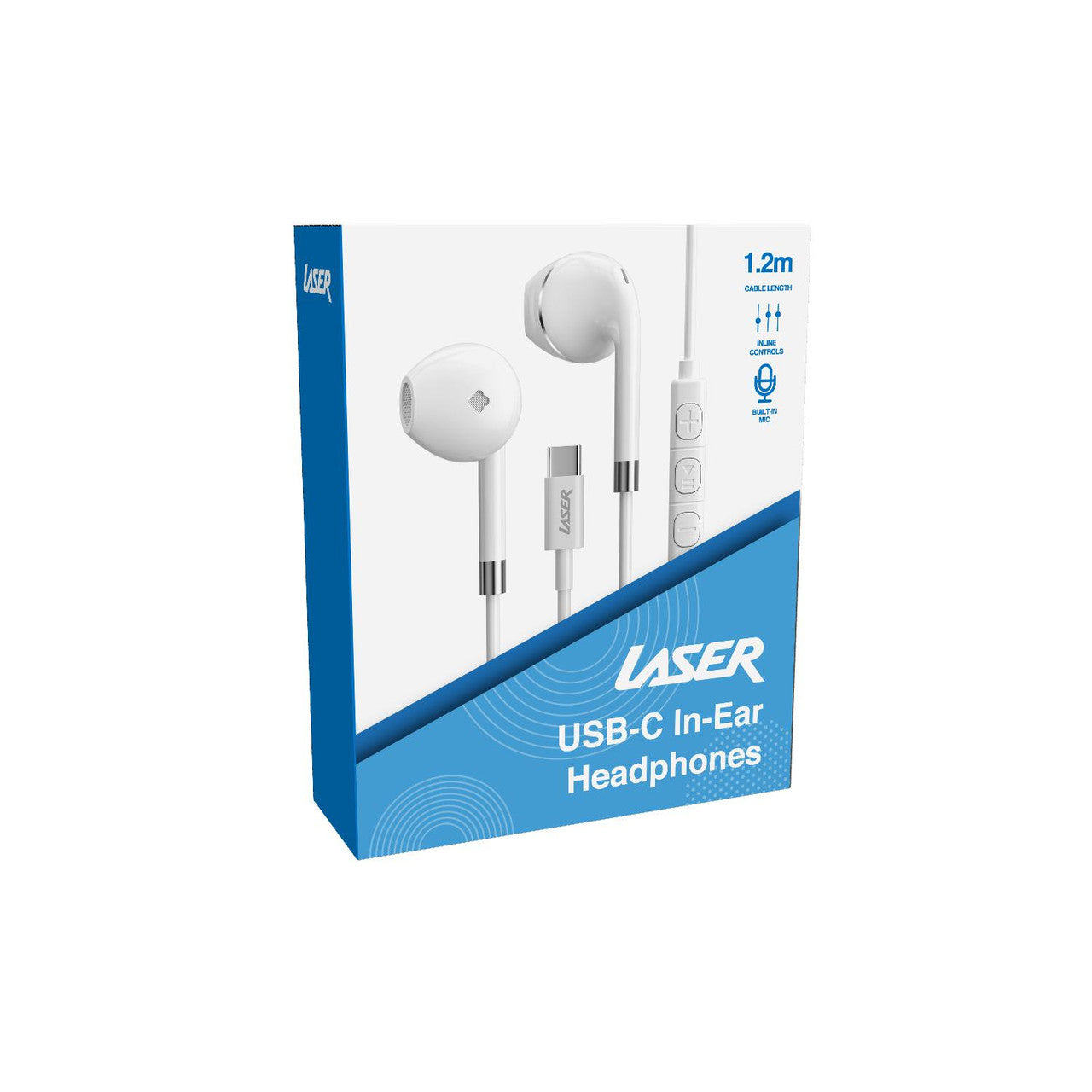 Laser Wired USB-C Earphones with Mic White 7