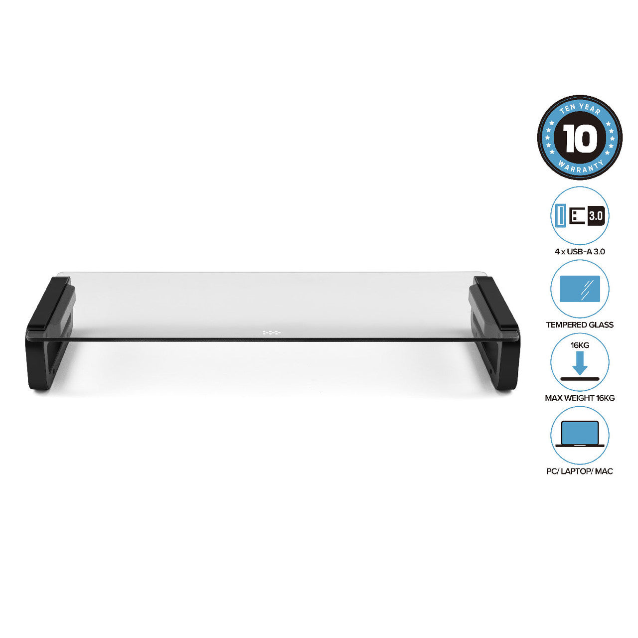 Monitor Desk Stand with USB 3.0 Charging Hub - Black 5