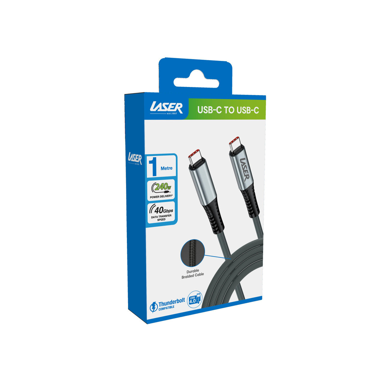 Laser 240W USB-C to USB-C Braided Cable 1M 3