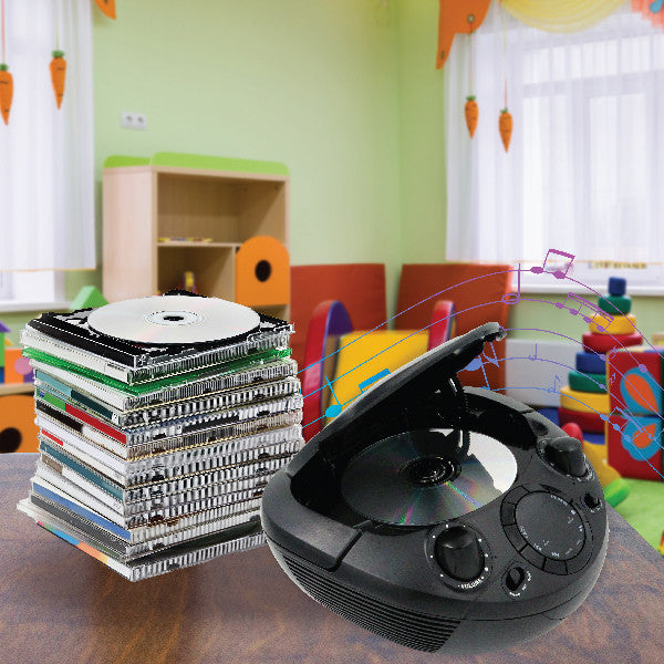 Laser Black Portable CD Boombox with AM/FM Radio 9