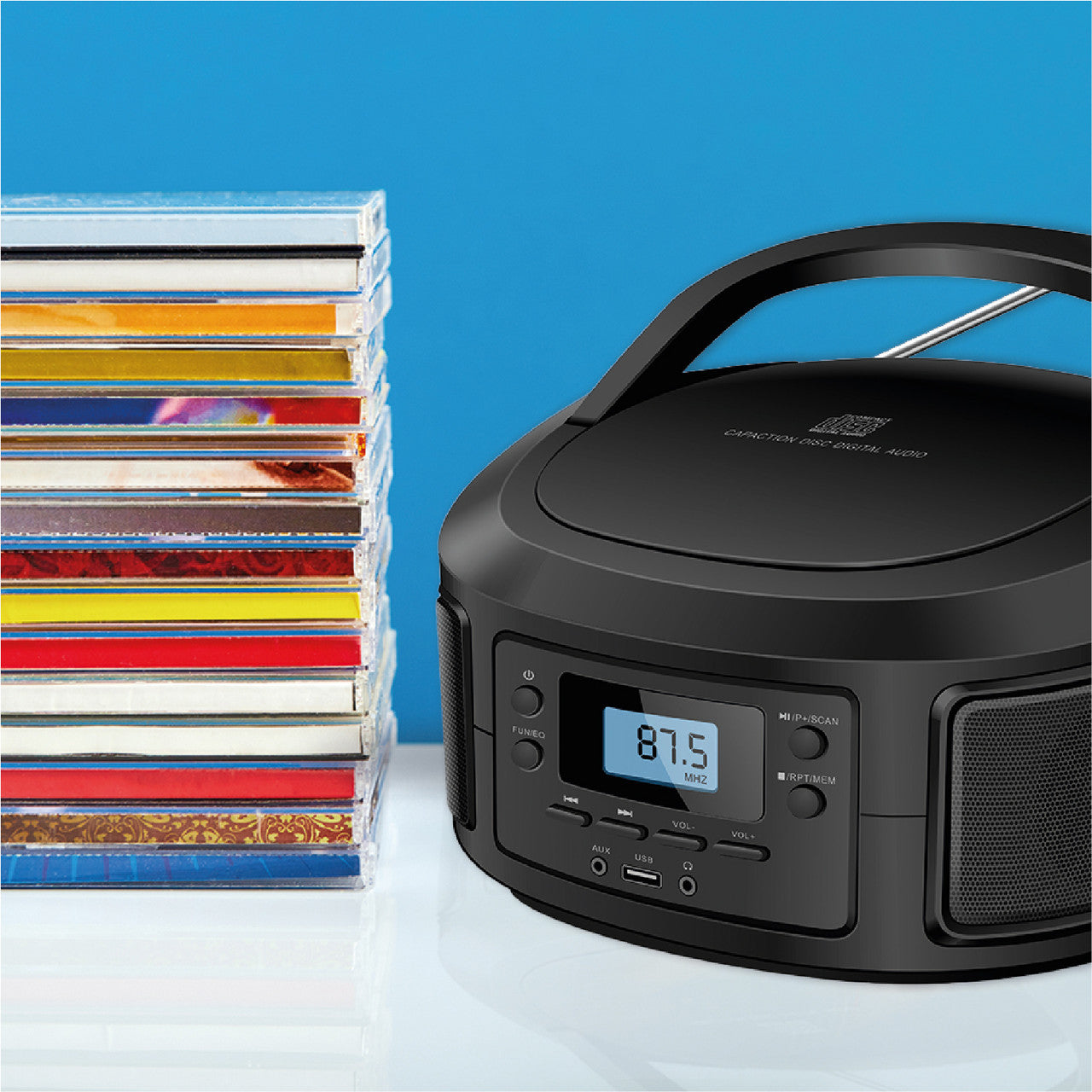 Laser Bluetooth CD/MP3 Boombox - Portable FM Radio Player 3