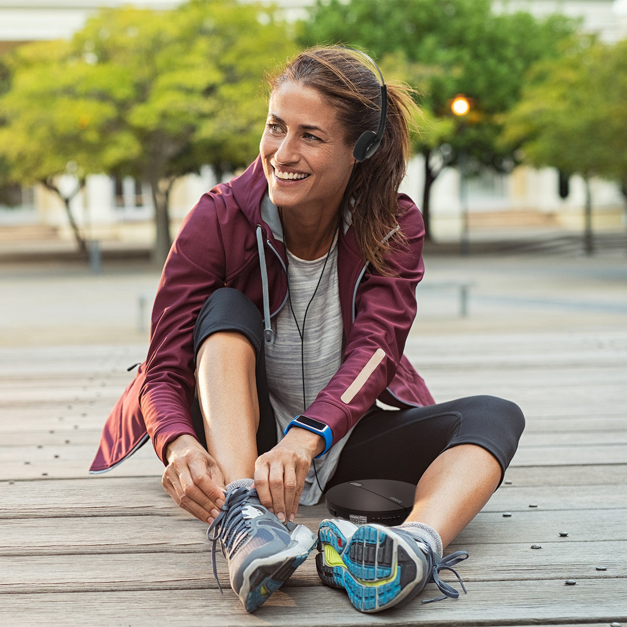 Laser Portable CD MP3 Player with Anti-Skip Tech and Headphones