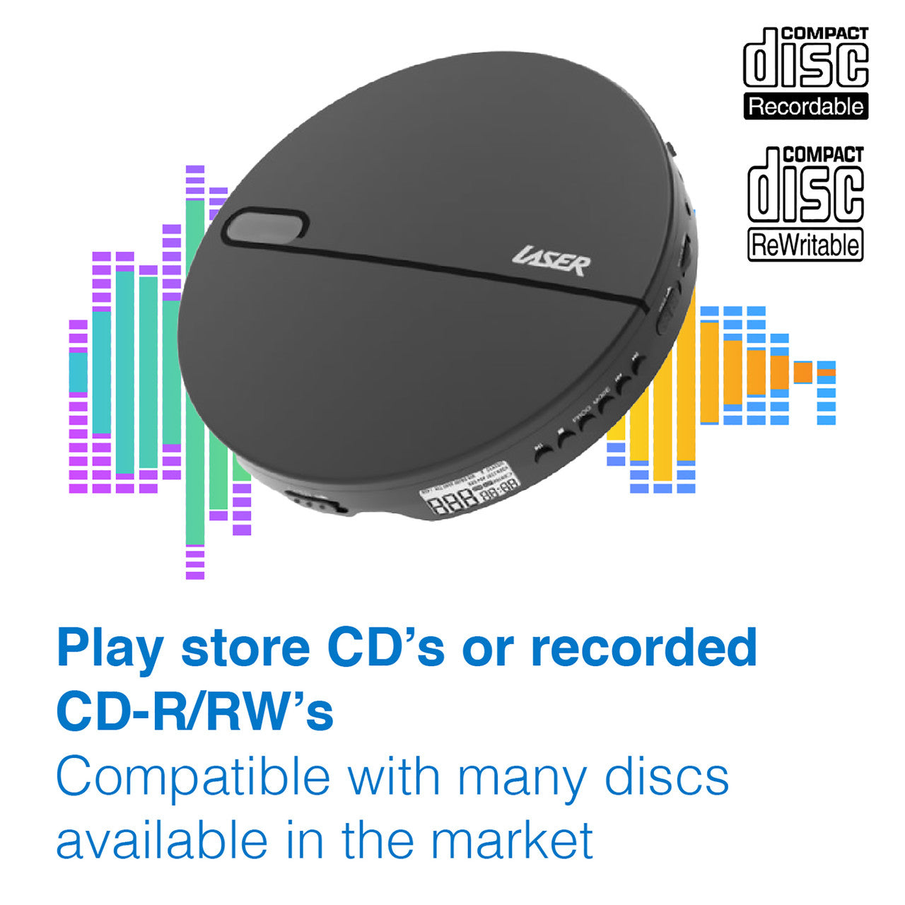 Laser Portable CD MP3 Player with Anti-Skip Tech and Headphones 4