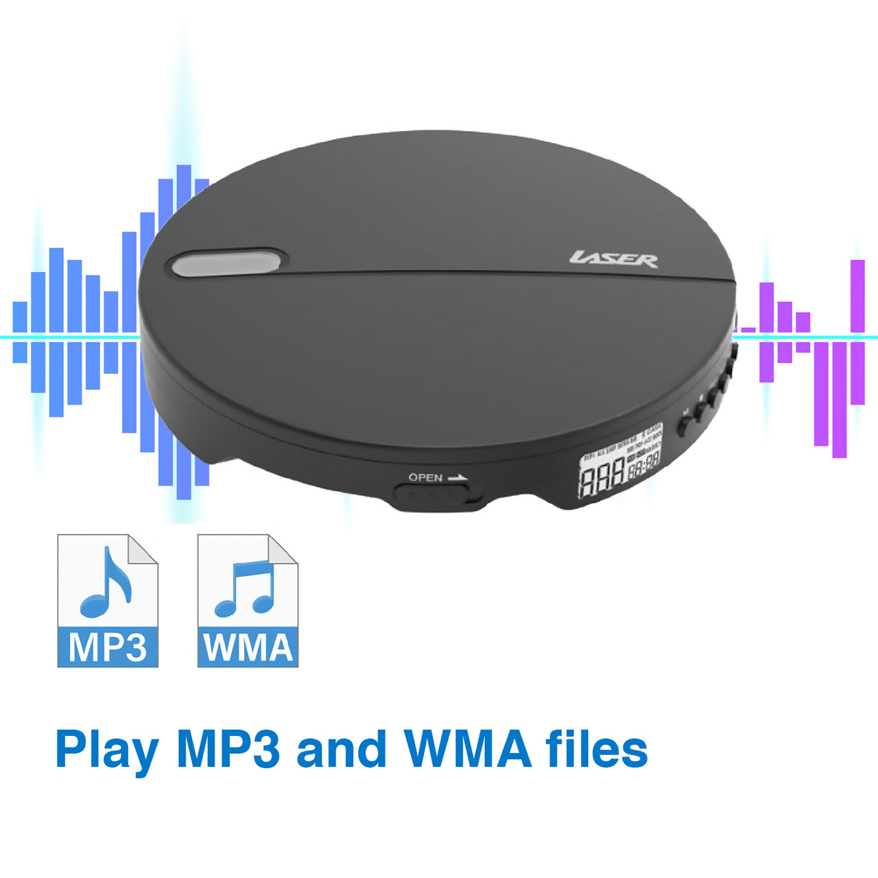 Laser Portable CD MP3 Player with Anti-Skip Tech and Headphones 5