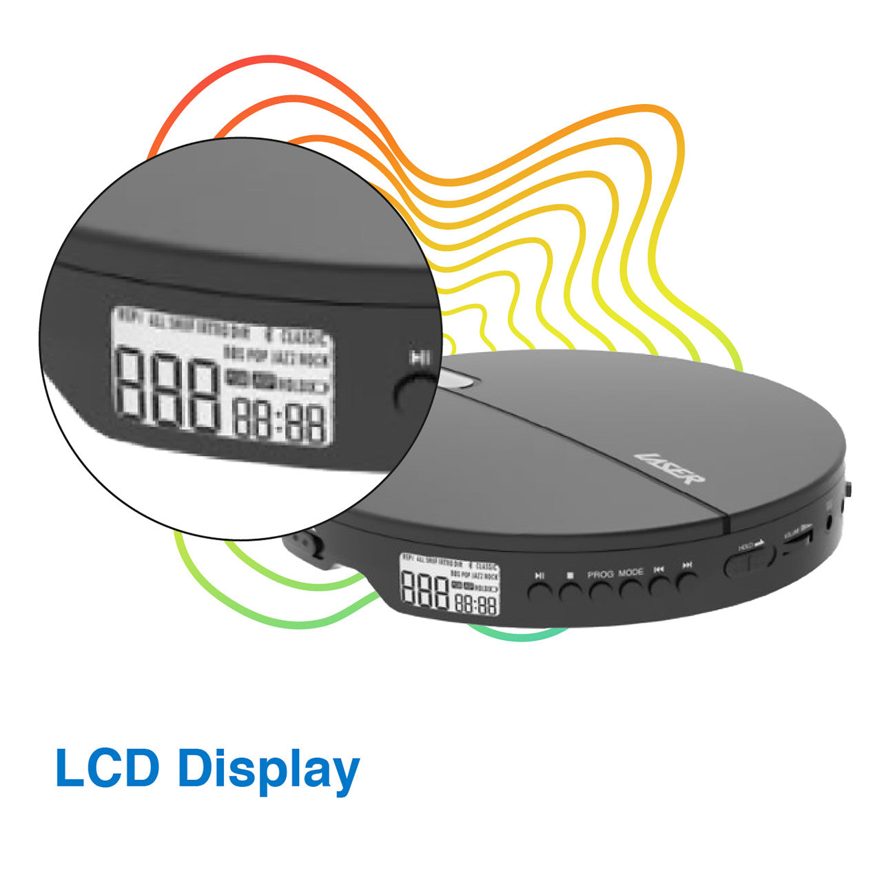 Laser Portable CD MP3 Player with Anti-Skip Tech and Headphones 7