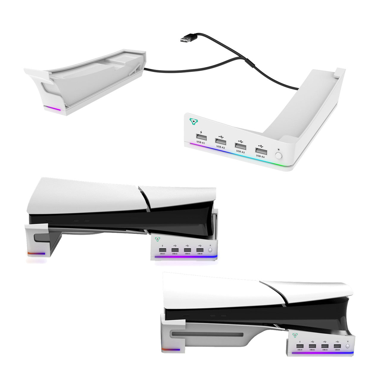 Laser Gaming PS5 Slim RGB Horizontal Stand with 4 USB Ports 8