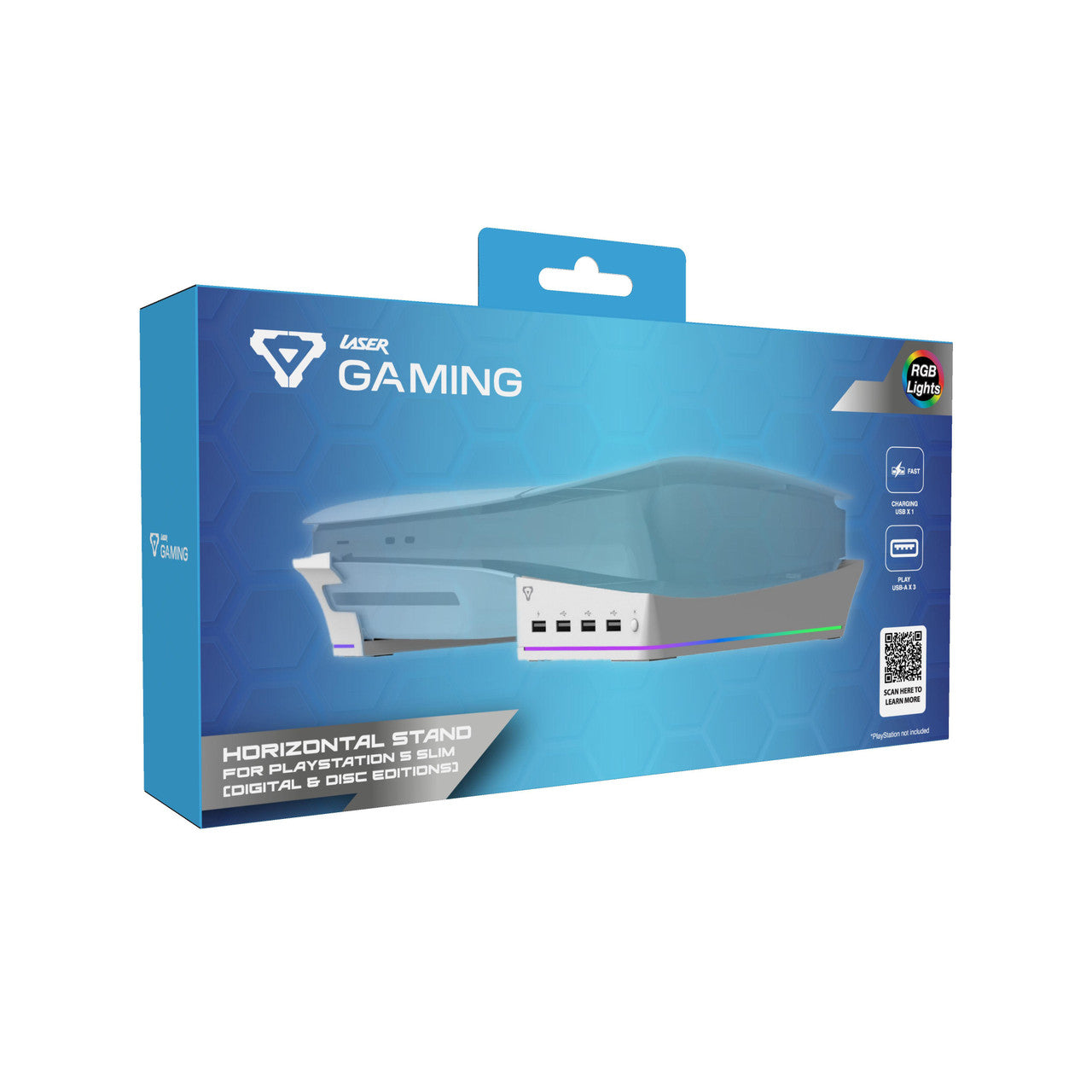 Laser Gaming PS5 Slim RGB Horizontal Stand with 4 USB Ports 9