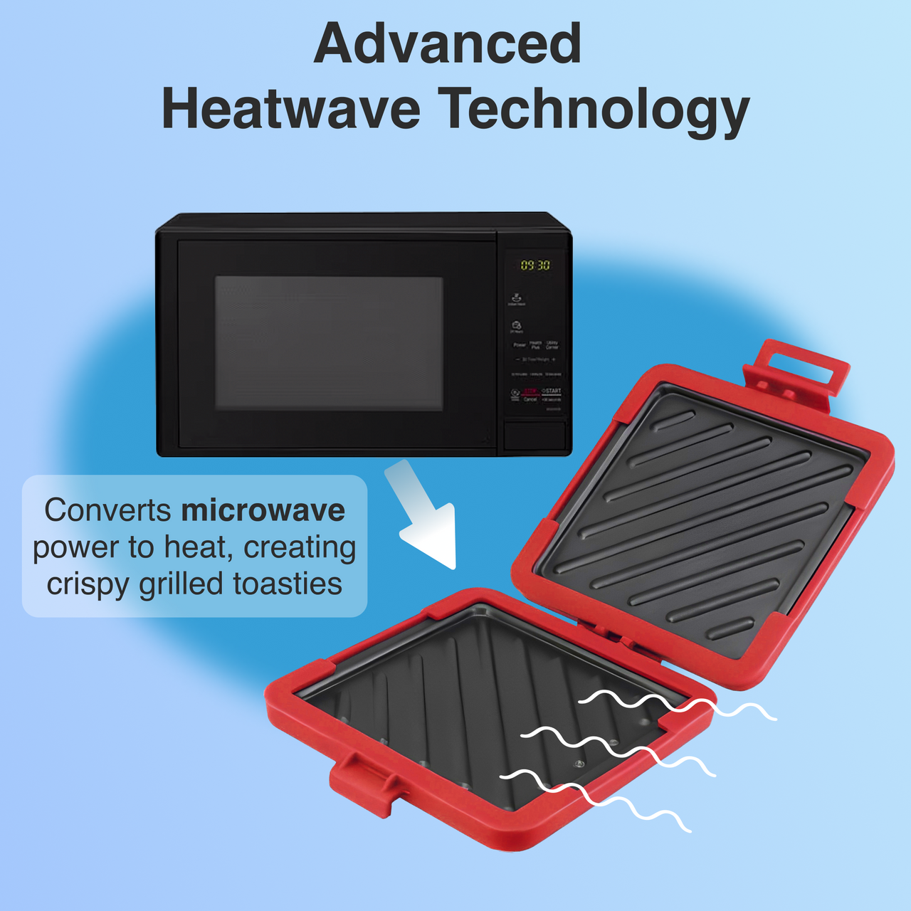Laser Microwave Toastie Maker with Heatwave Tech Red 4