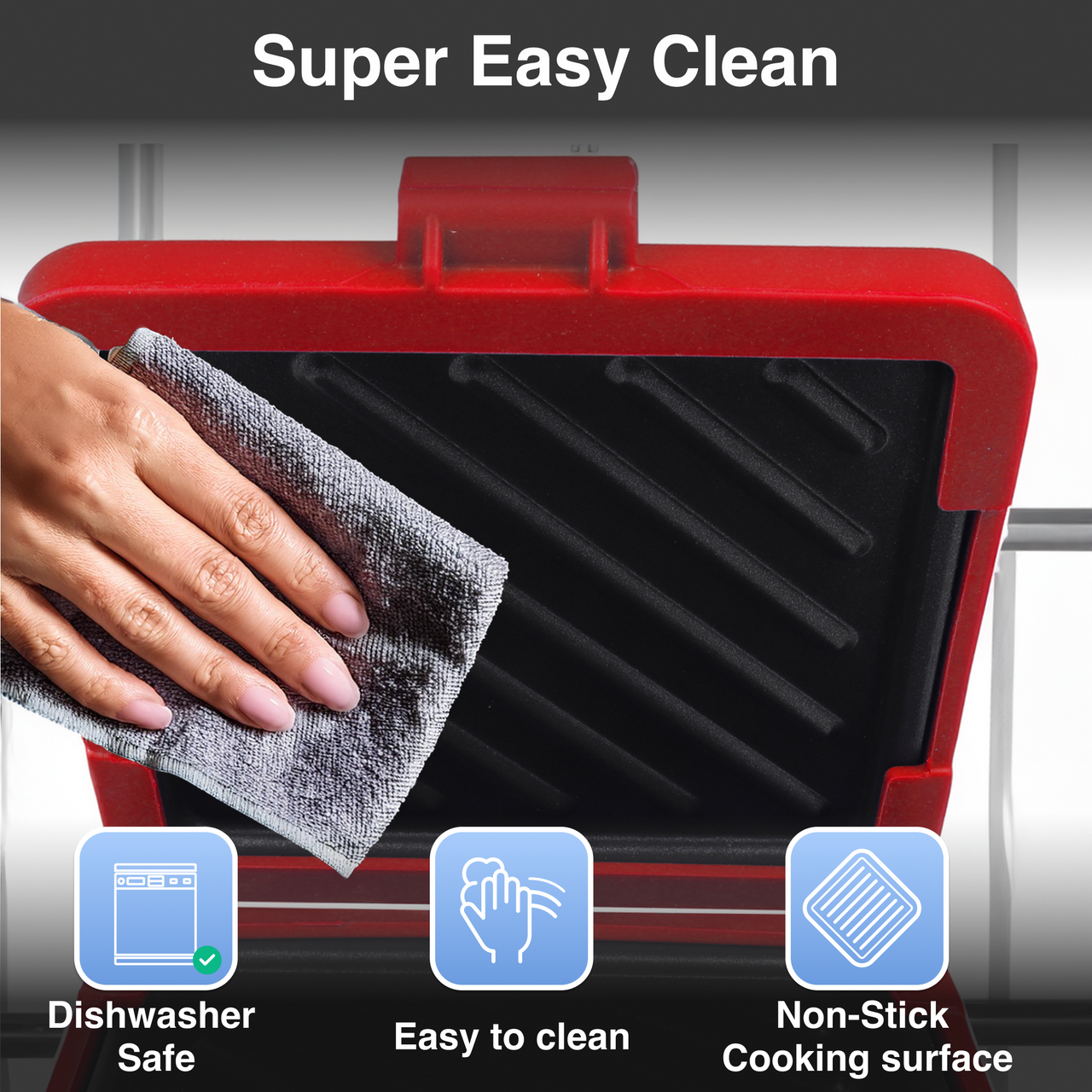 Laser Microwave Toastie Maker with Heatwave Tech Red 7