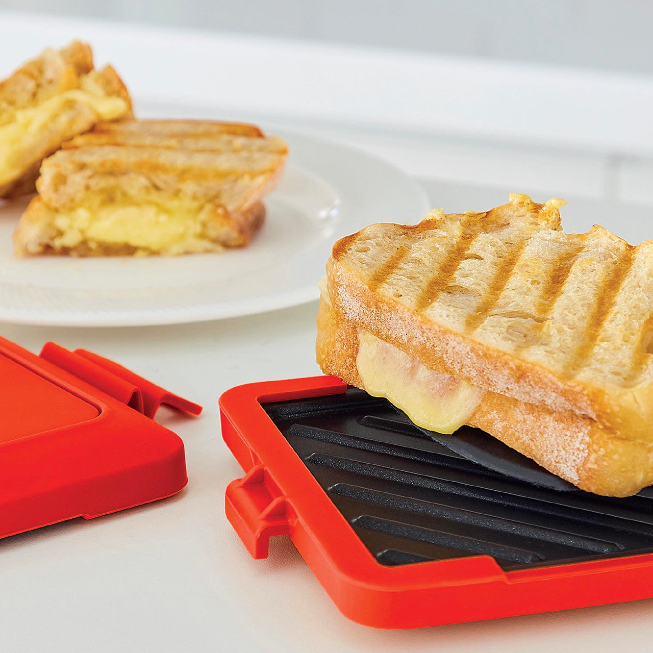 Laser Microwave Toastie Maker with Heatwave Tech Red 14