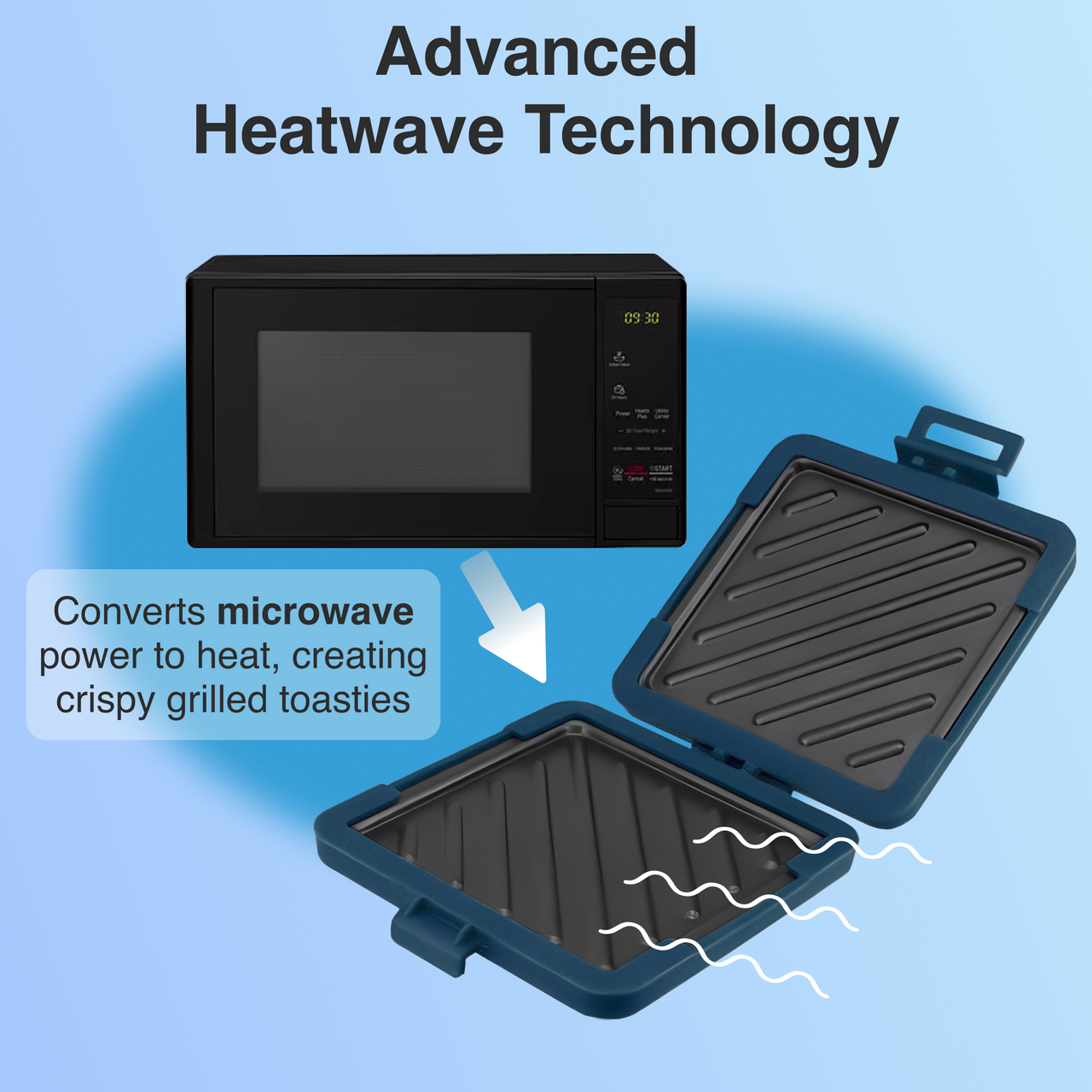 Laser Heatwave Tech Microwave Toastie Maker Blue 4