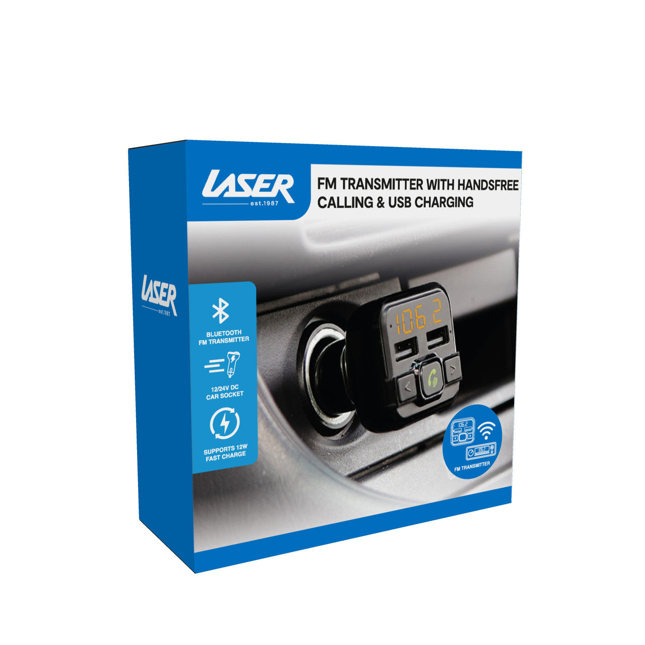 Laser FM Transmitter Handsfree USB Charger 7