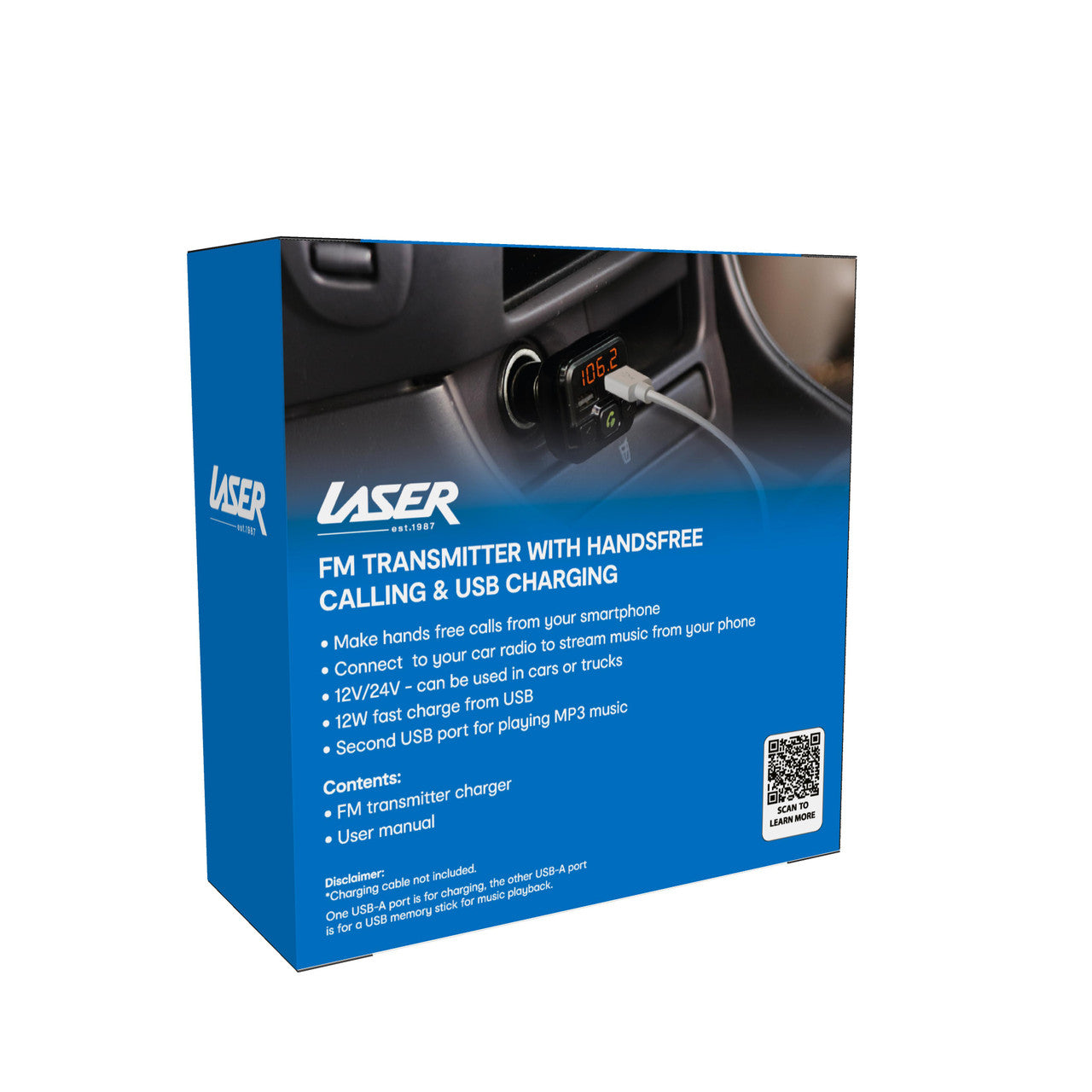 Laser FM Transmitter Handsfree USB Charger 8