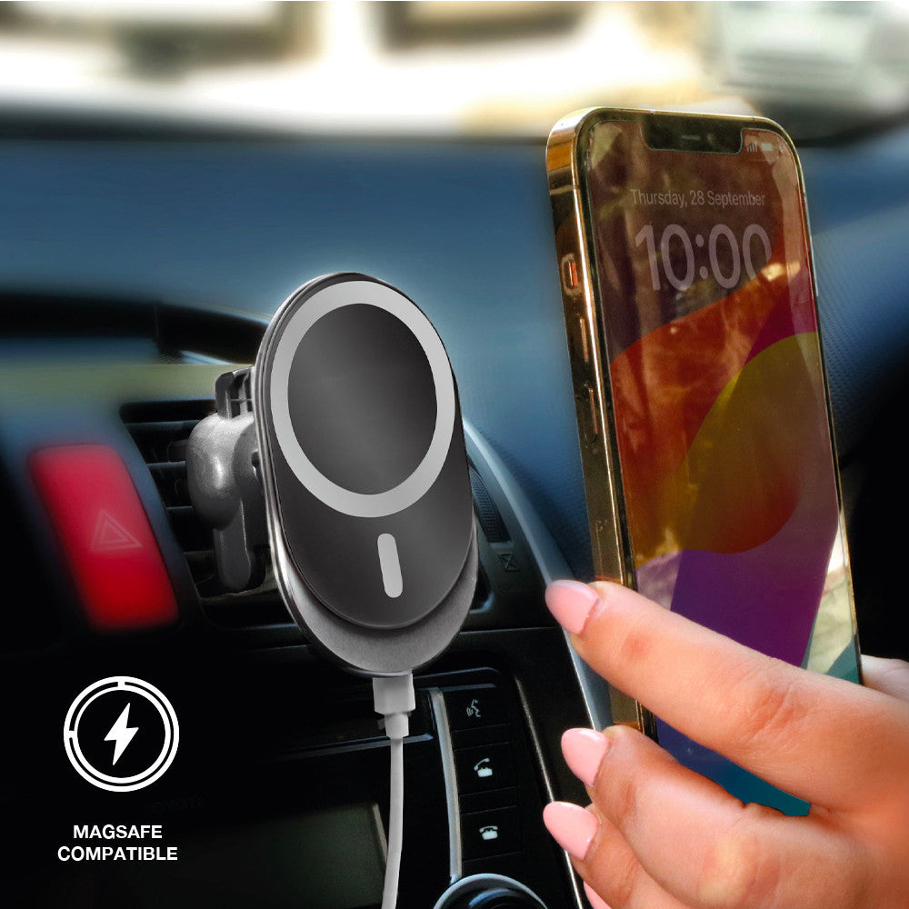 Laser 15W MagSafe Car Charger Mount Black 3