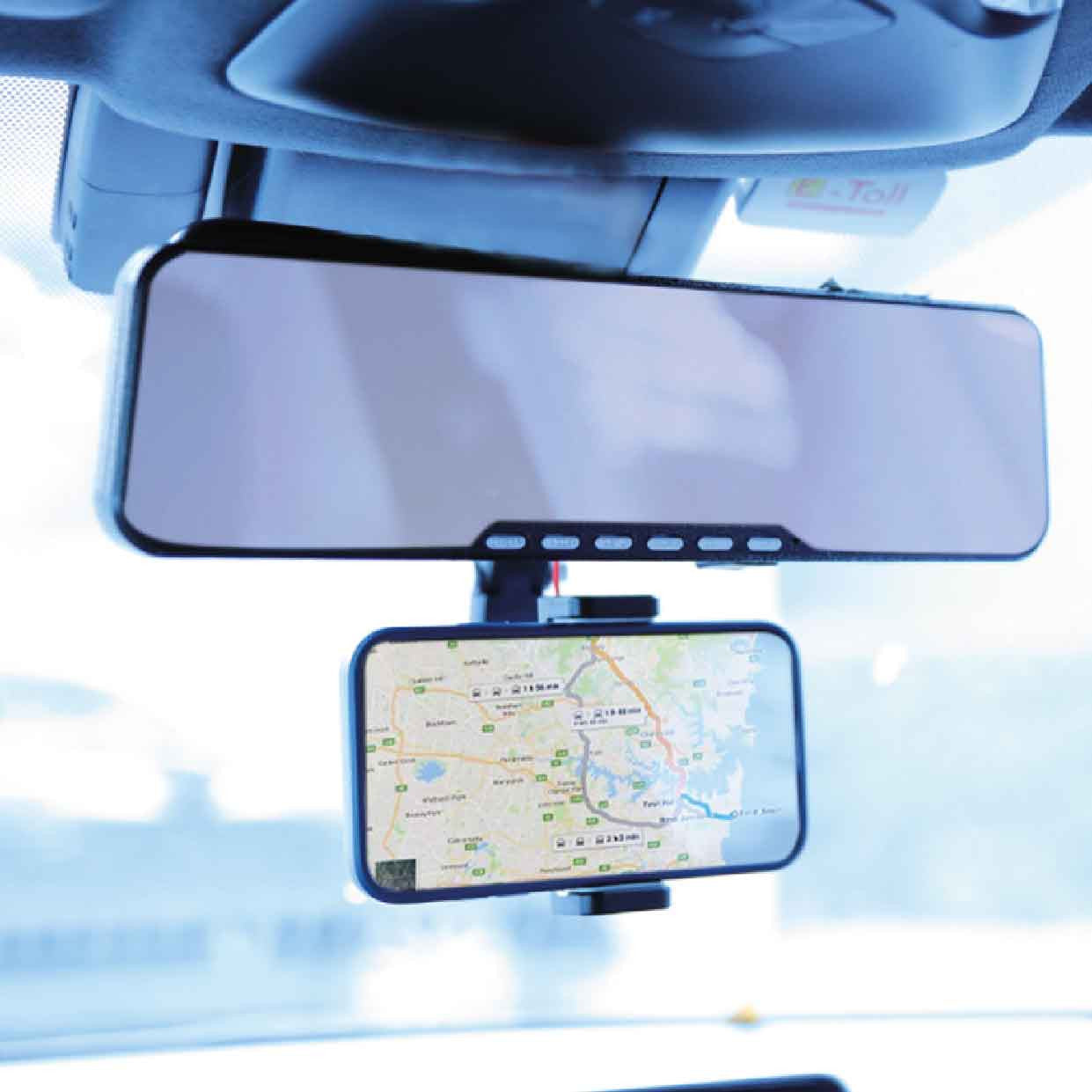 Laser Phone Holder Rear Vision Mirror Mount 4
