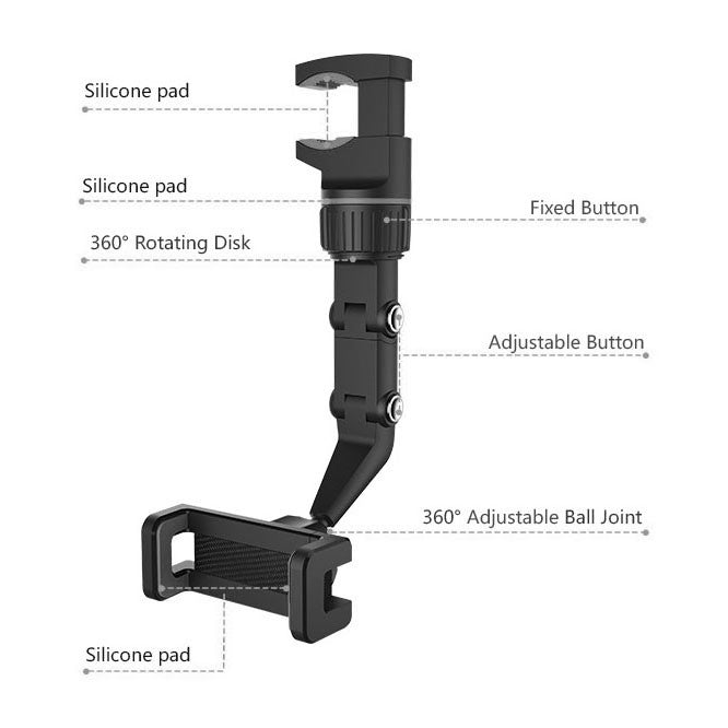 Laser Phone Holder Rear Vision Mirror Mount 5