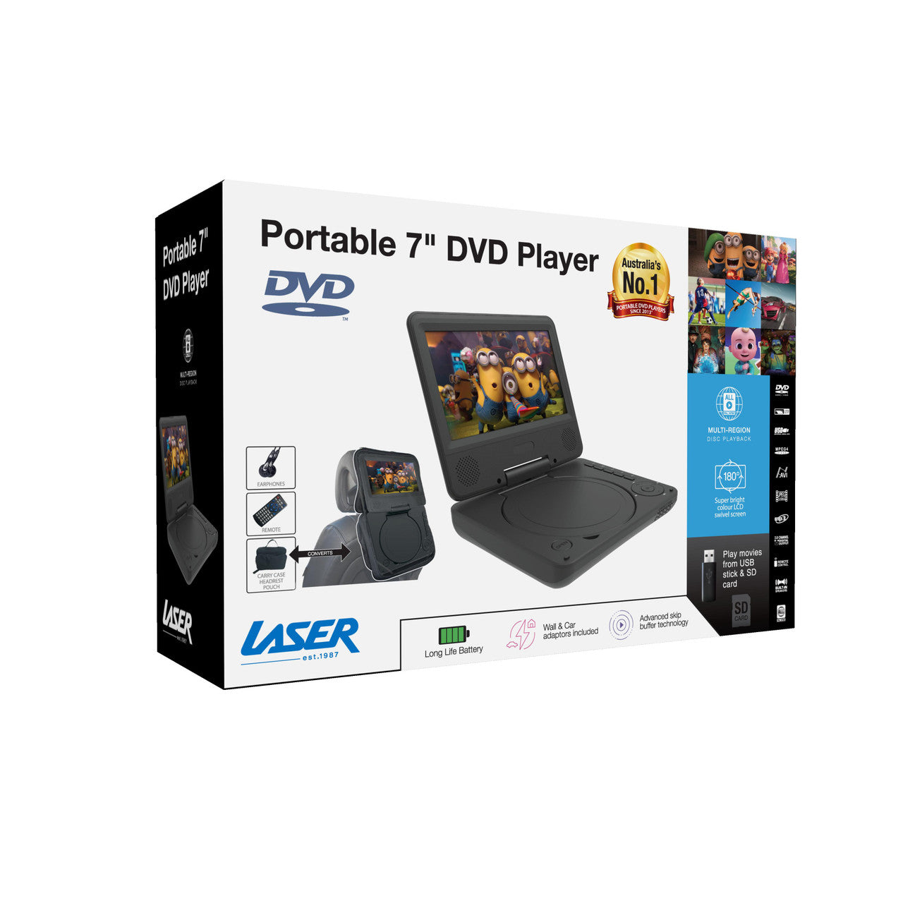 Laser Portable DVD Player 7 inch 14