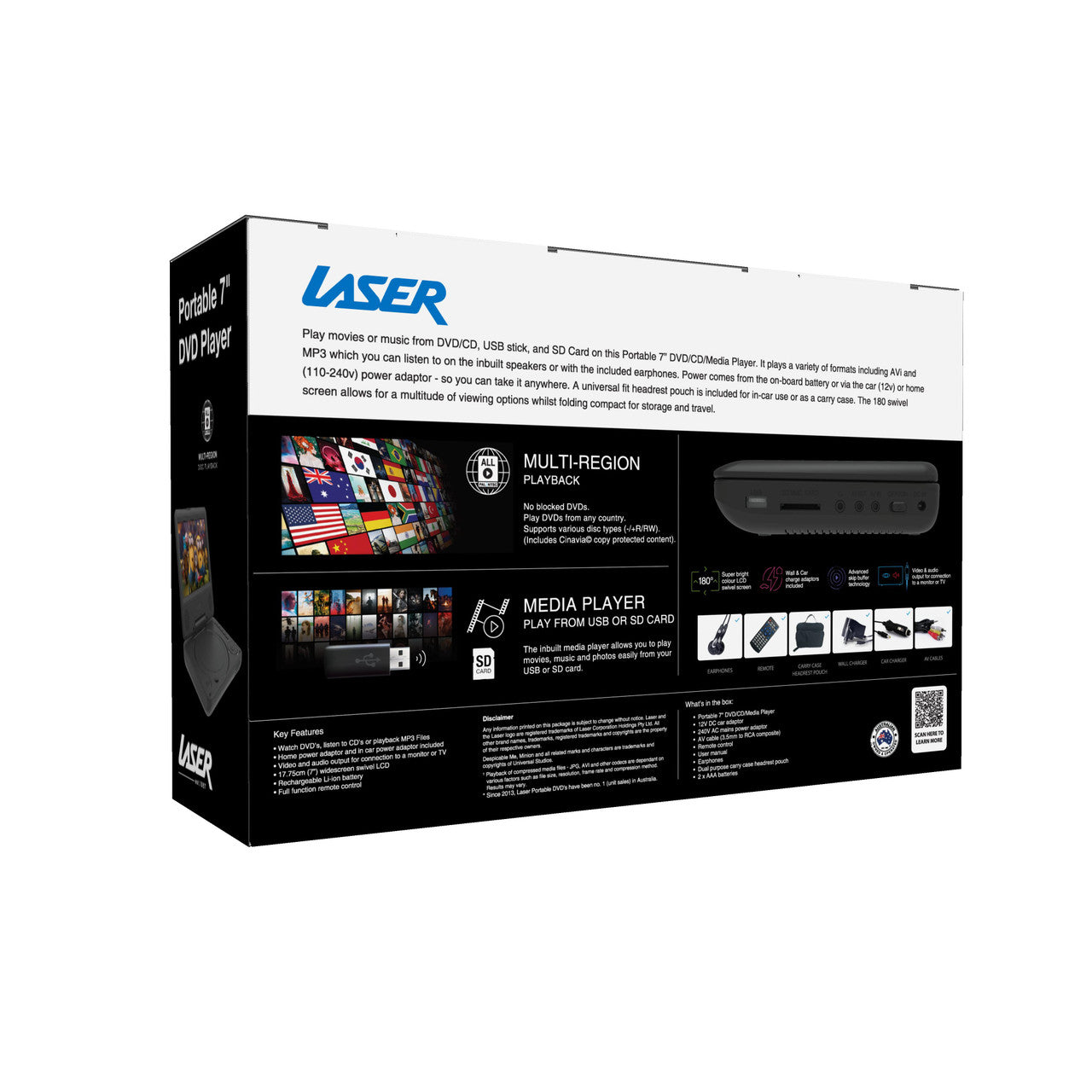Laser Portable DVD Player 7 inch 15