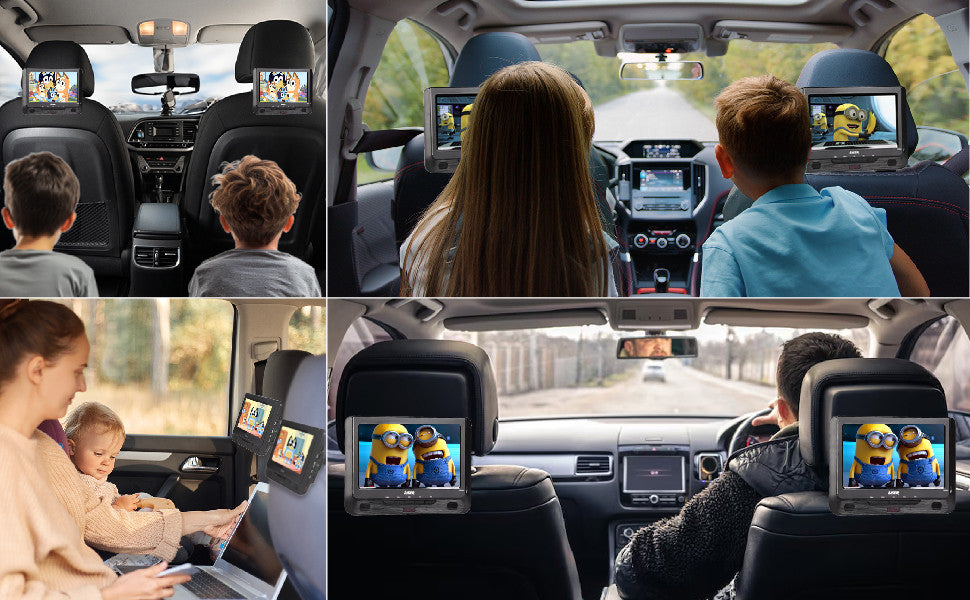 Laser 9 Inch Dual Screen DVD Player Black 7