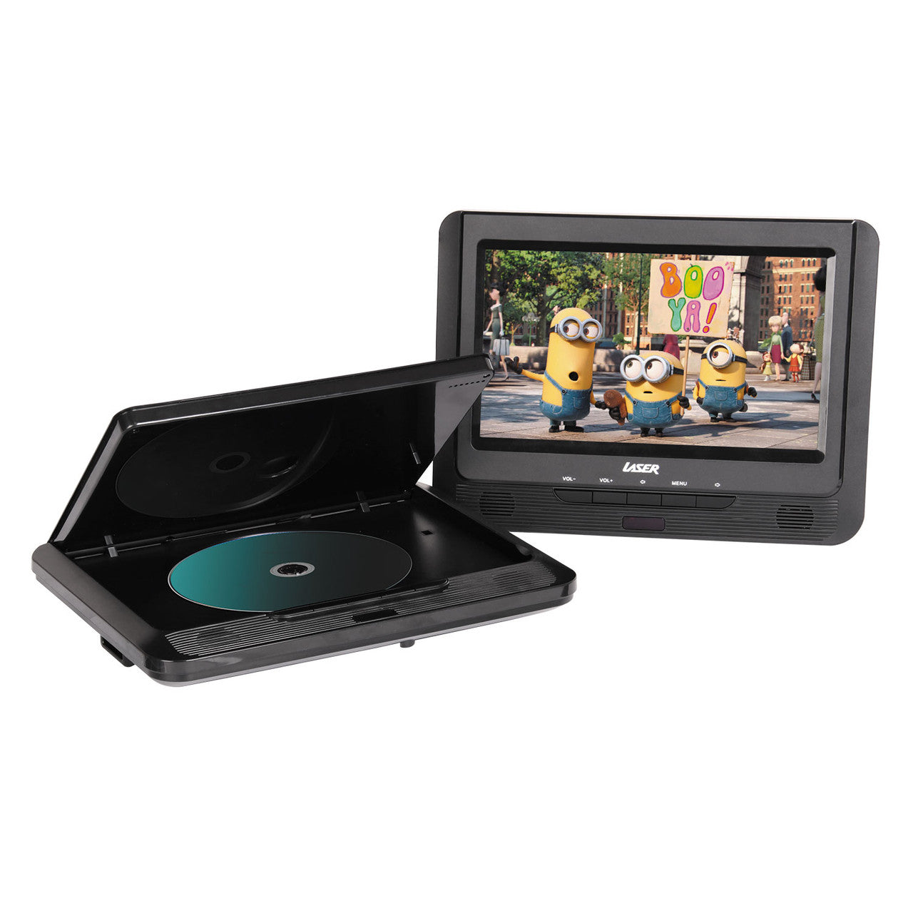 Laser 9 Inch Dual Screen DVD Player Black 10