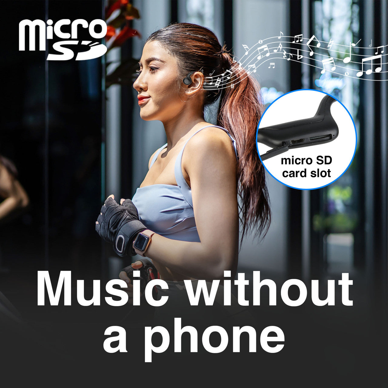 Laser Wireless Open Ear Earphones Black 6