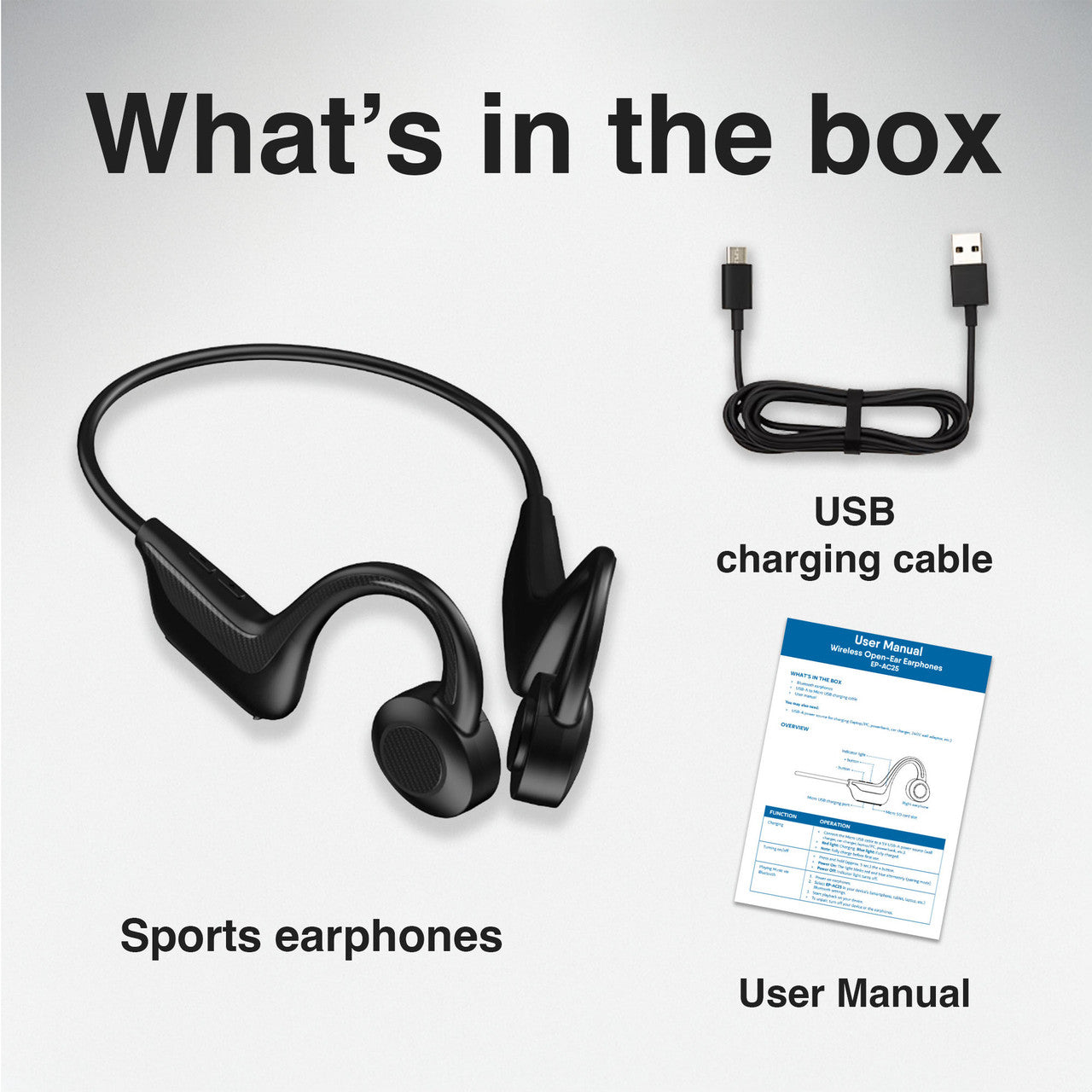 Laser Wireless Open Ear Earphones Black 7