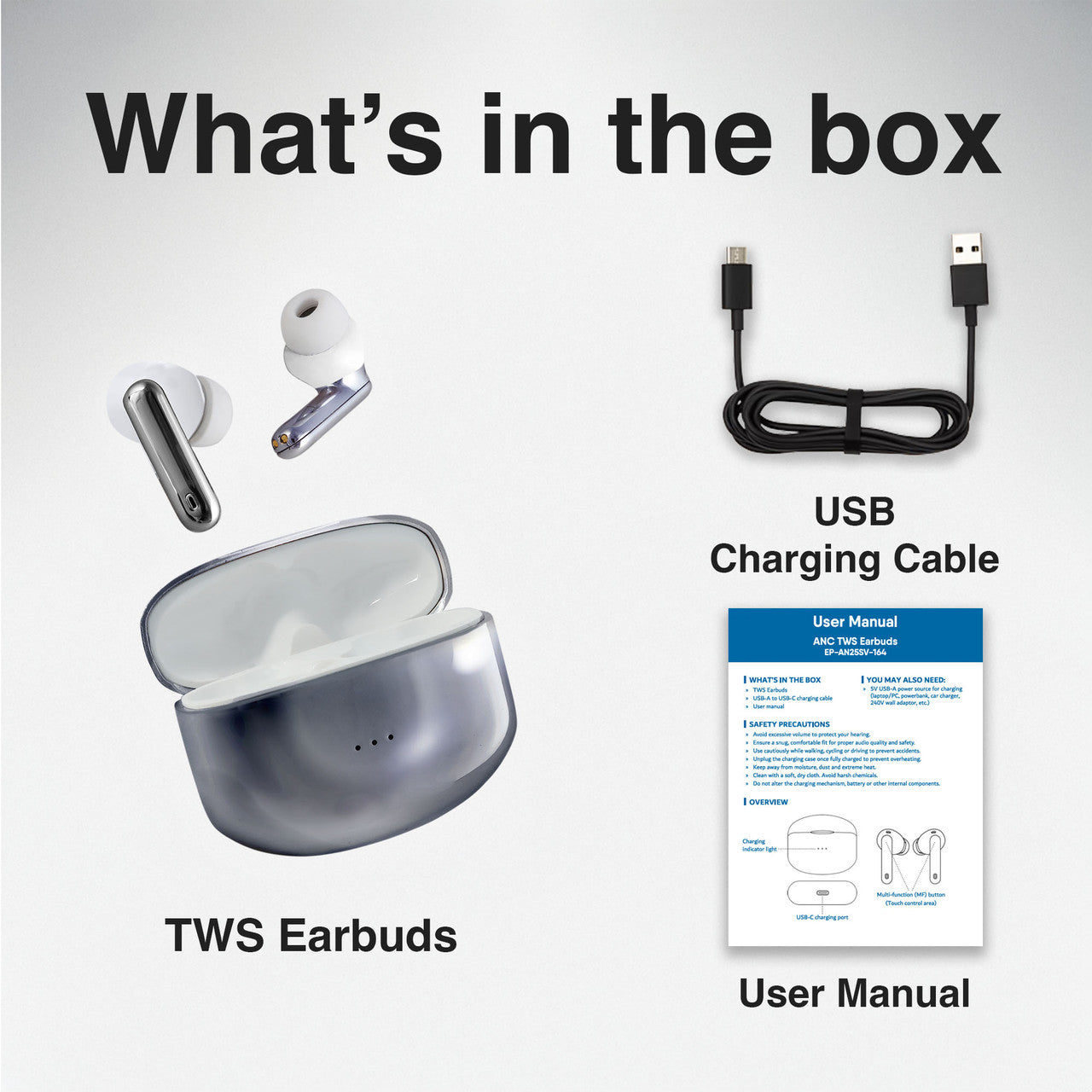 Laser Noise Cancelling TWS Earbuds Silver 8