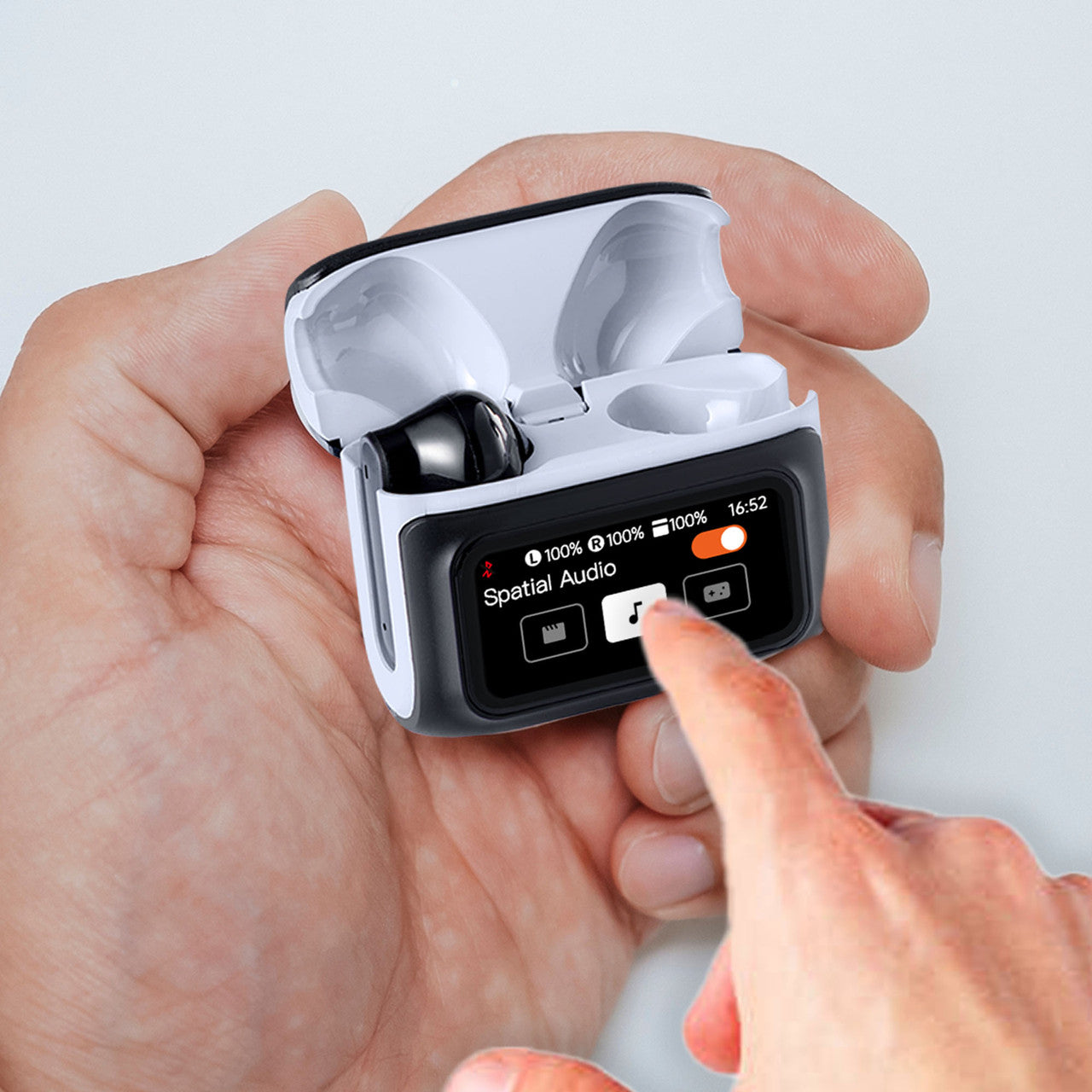 Laser TWS Earbuds ANC with Touch Display Black 7