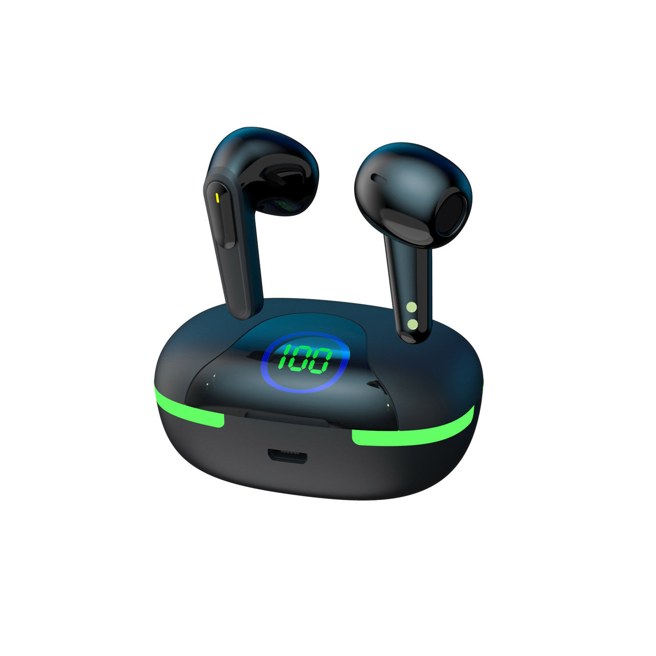 Laser TWS Earbuds with LED Battery Display Black 8