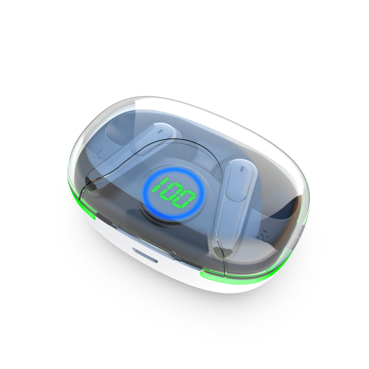 Laser TWS Earbuds with LED Display - White 6