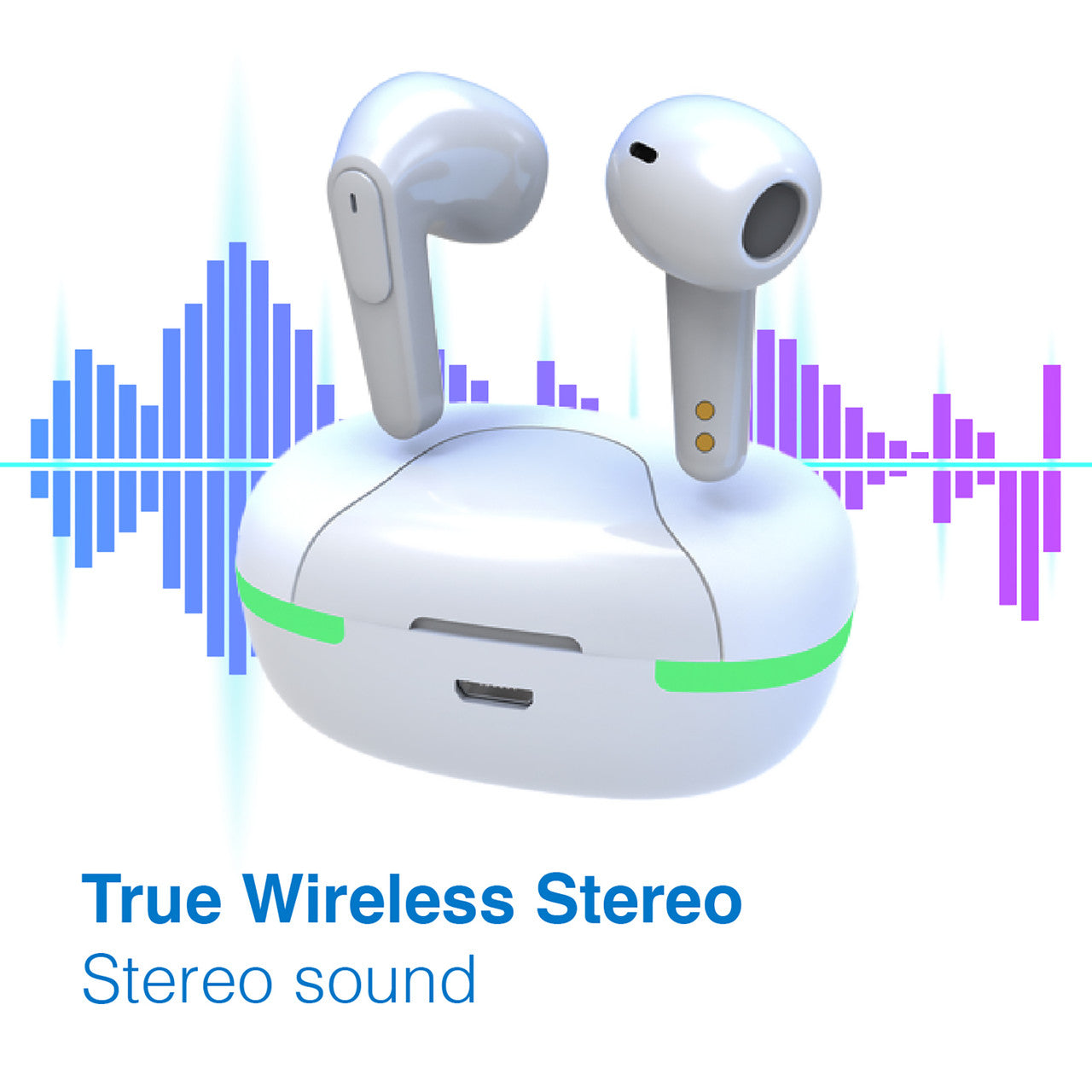 Laser TWS Earbuds with LED Display - White 8