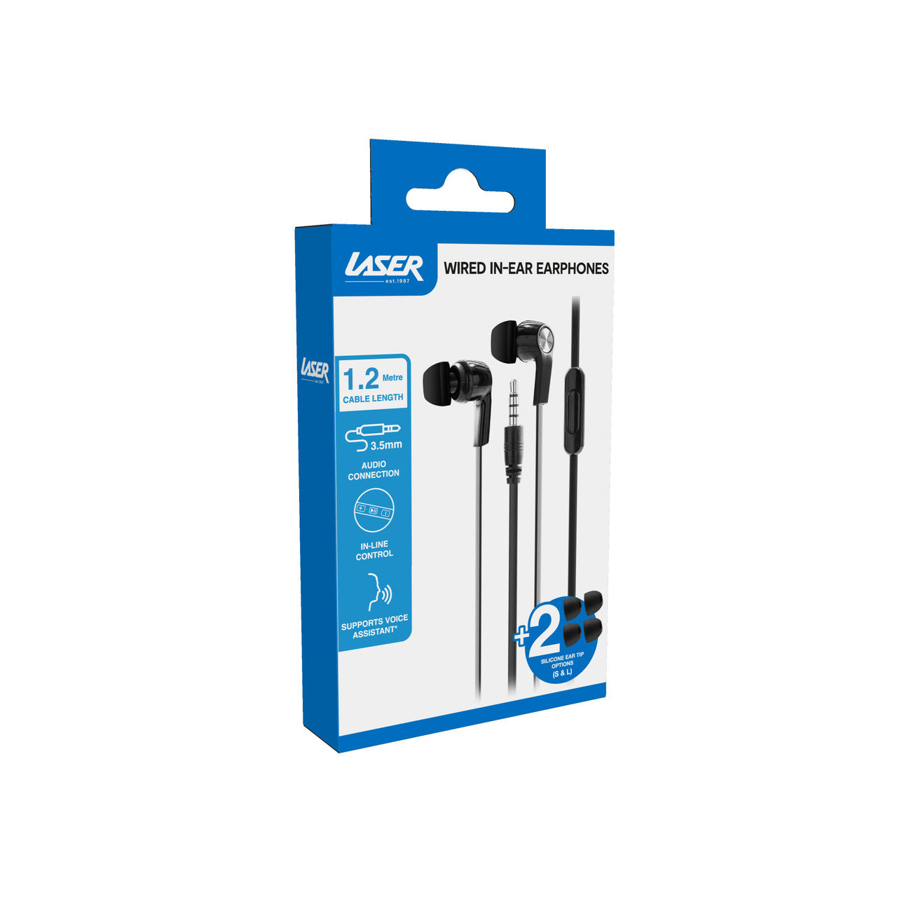 Laser Wired In-Ear Earphones Black 3