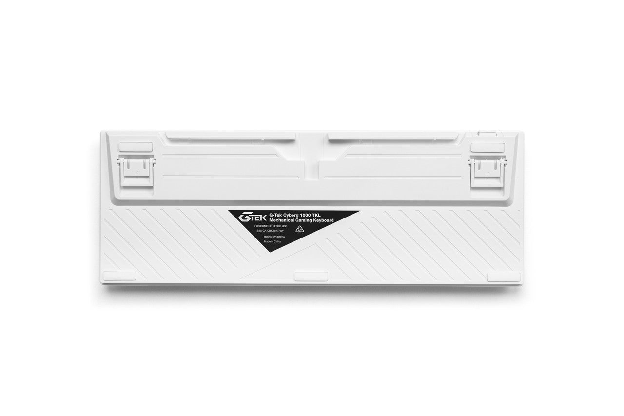 G-TEK Cyborg 87-Key Wired Bluetooth Keyboard White 10