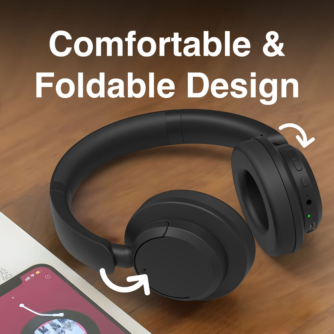 Laser ANC Bluetooth Headphones Black 6