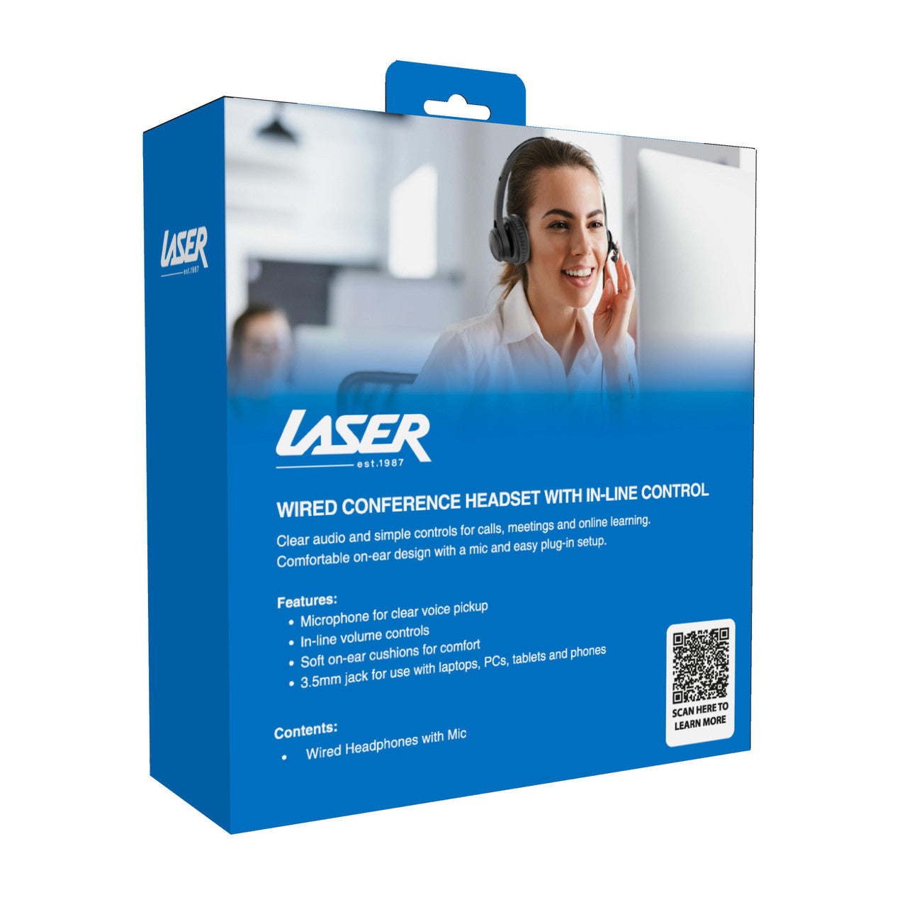 Laser Wired Conference Headset 3.5mm Mic 9