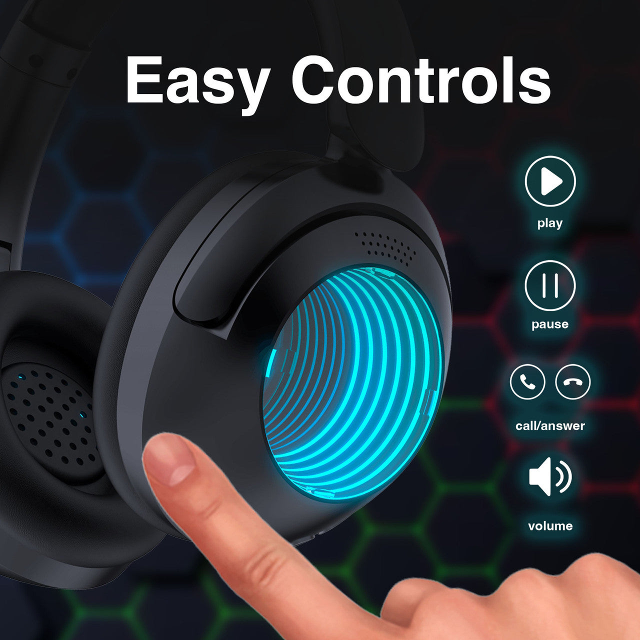 Laser Infinity Light Bluetooth Headphones 5