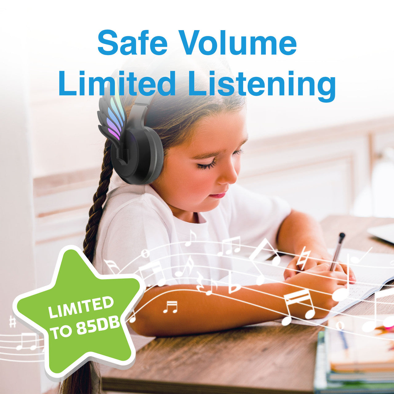 Laser Kids Angel Wings Headphones with Mic Black 5