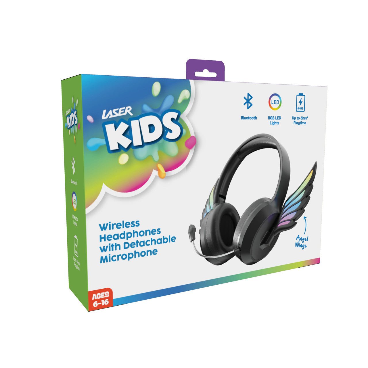 Laser Kids Angel Wings Headphones with Mic Black 10
