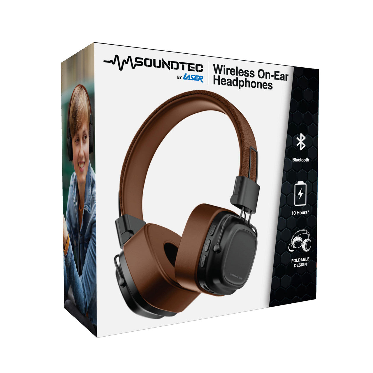 Soundtec Wireless On-Ear Headphones Brown 13