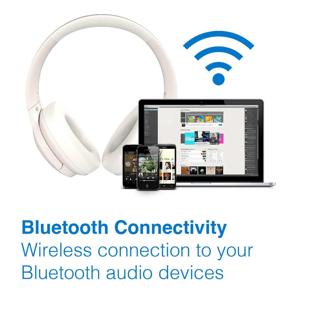 Laser ANC Bluetooth Headphones 20hr Battery - White 3